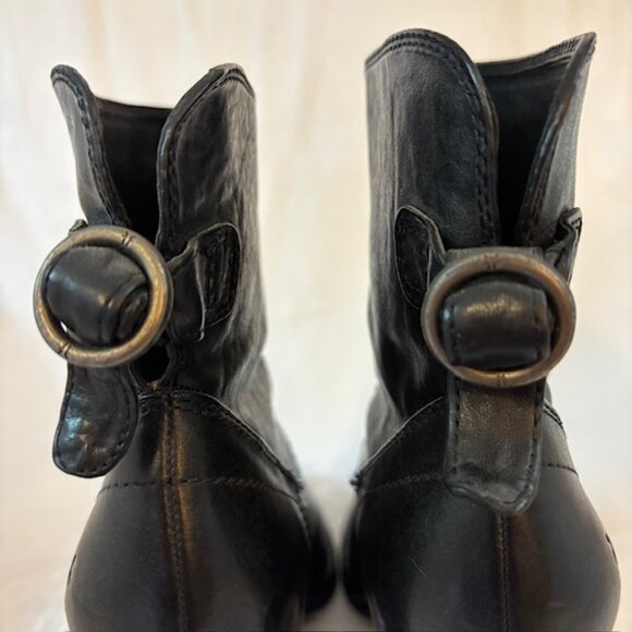 Frye "Lara Short Slouch" Heeled Ankle Bootie, Black, Size 7 .5M - Picture 8 of 15